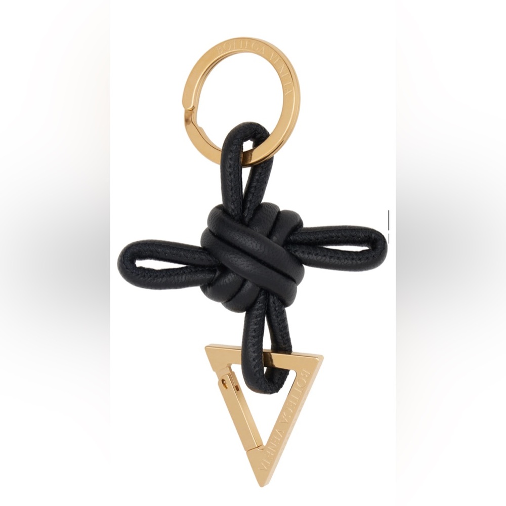 Bottega Veneta Black Knot Triange Keychain Bag Charm